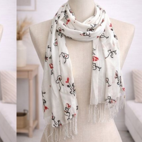 Accessories - LONG SILK SCARF WITH FRINGE